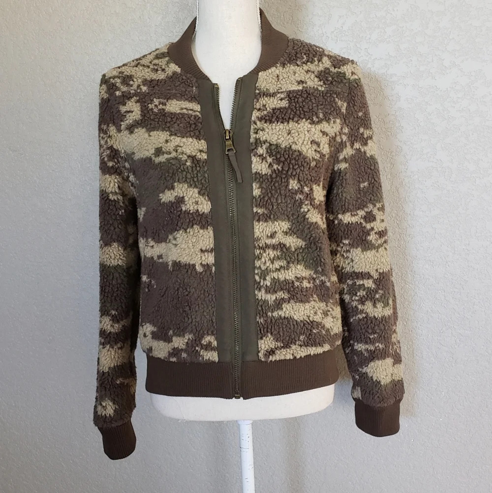 Marrakech camo sherpa bomber jacket